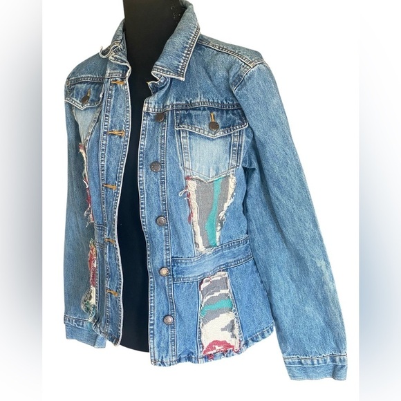 PERISCOPE AUTHENTIC PS-3983 Embroidered Patch Denim Jacket Front/Back Medium - Picture 12 of 17